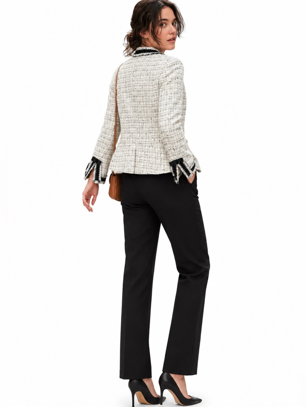 Rebecca Taylor BLAZER & SKIRT MATCHING SET Tweed Suit SIZE 4 Y2K modern chic - Picture 3 of 12
